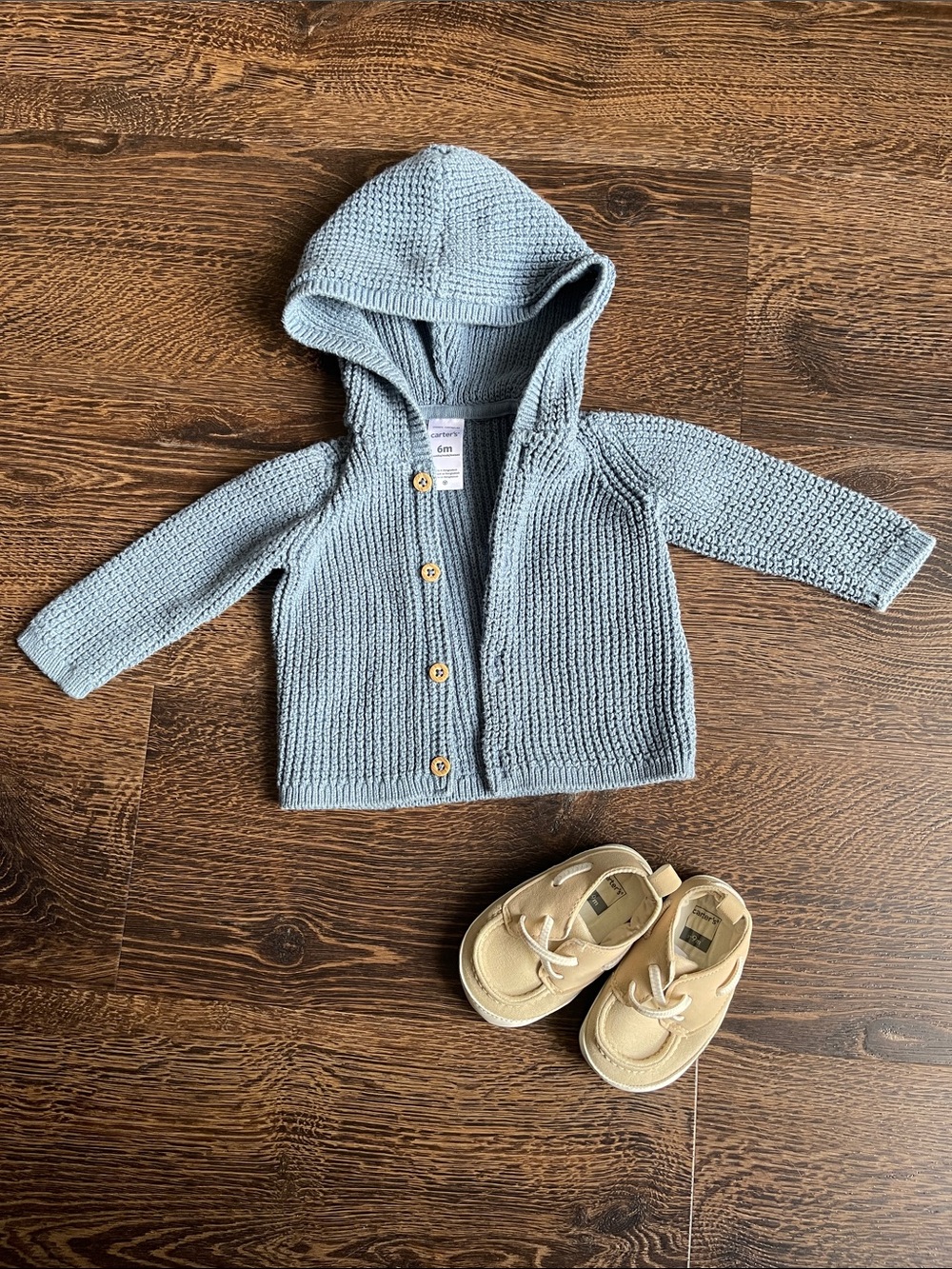 Carters Baby Boy Blue Sweater and Soft Boat Shoe